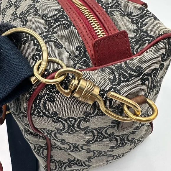 CELINE Handbag Mini Boston Bag Triomphe Canvas and Leather - Picture 9 of 14